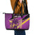 Custom Trinidad and Tobago Cricket Leather Tote Bag Come On Knight Riders Purple Version