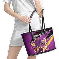 Custom Trinidad and Tobago Cricket Leather Tote Bag Come On Knight Riders Purple Version