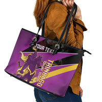 Custom Trinidad and Tobago Cricket Leather Tote Bag Come On Knight Riders Purple Version