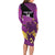 Custom Trinidad and Tobago Cricket Long Sleeve Bodycon Dress Come On Knight Riders Purple Version