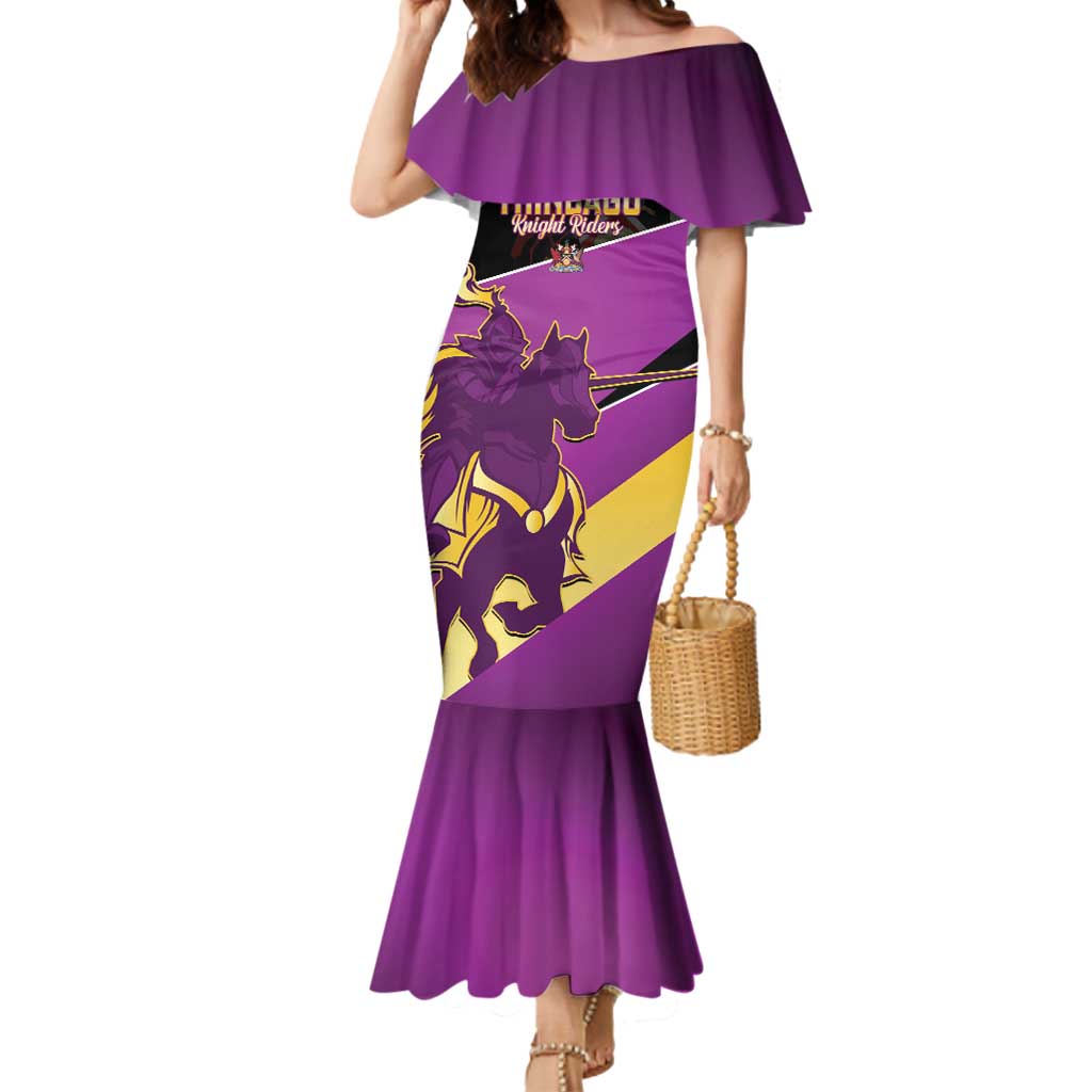 Custom Trinidad and Tobago Cricket Mermaid Dress Come On Knight Riders Purple Version