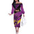 Custom Trinidad and Tobago Cricket Off The Shoulder Long Sleeve Dress Come On Knight Riders Purple Version