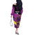 Custom Trinidad and Tobago Cricket Off The Shoulder Long Sleeve Dress Come On Knight Riders Purple Version
