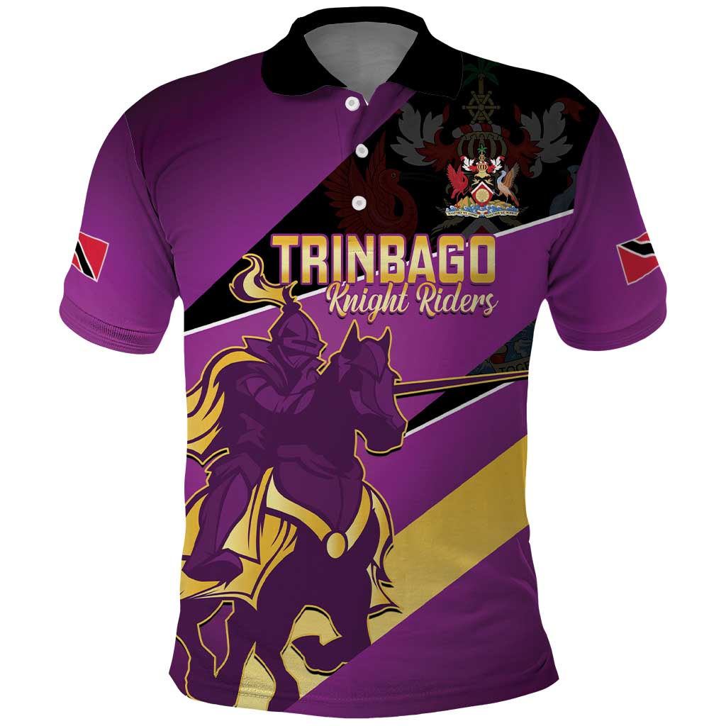 Custom Trinidad and Tobago Cricket Polo Shirt Come On Knight Riders Purple Version