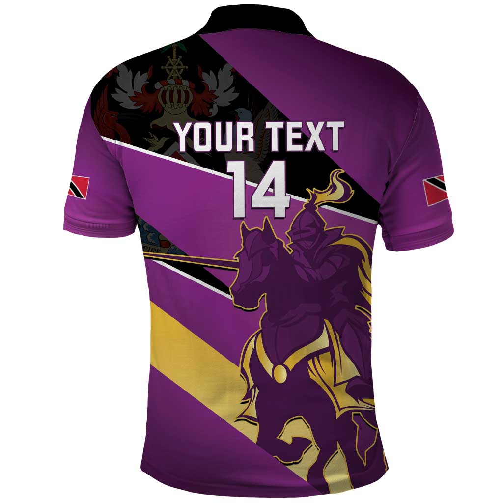 Custom Trinidad and Tobago Cricket Polo Shirt Come On Knight Riders Purple Version