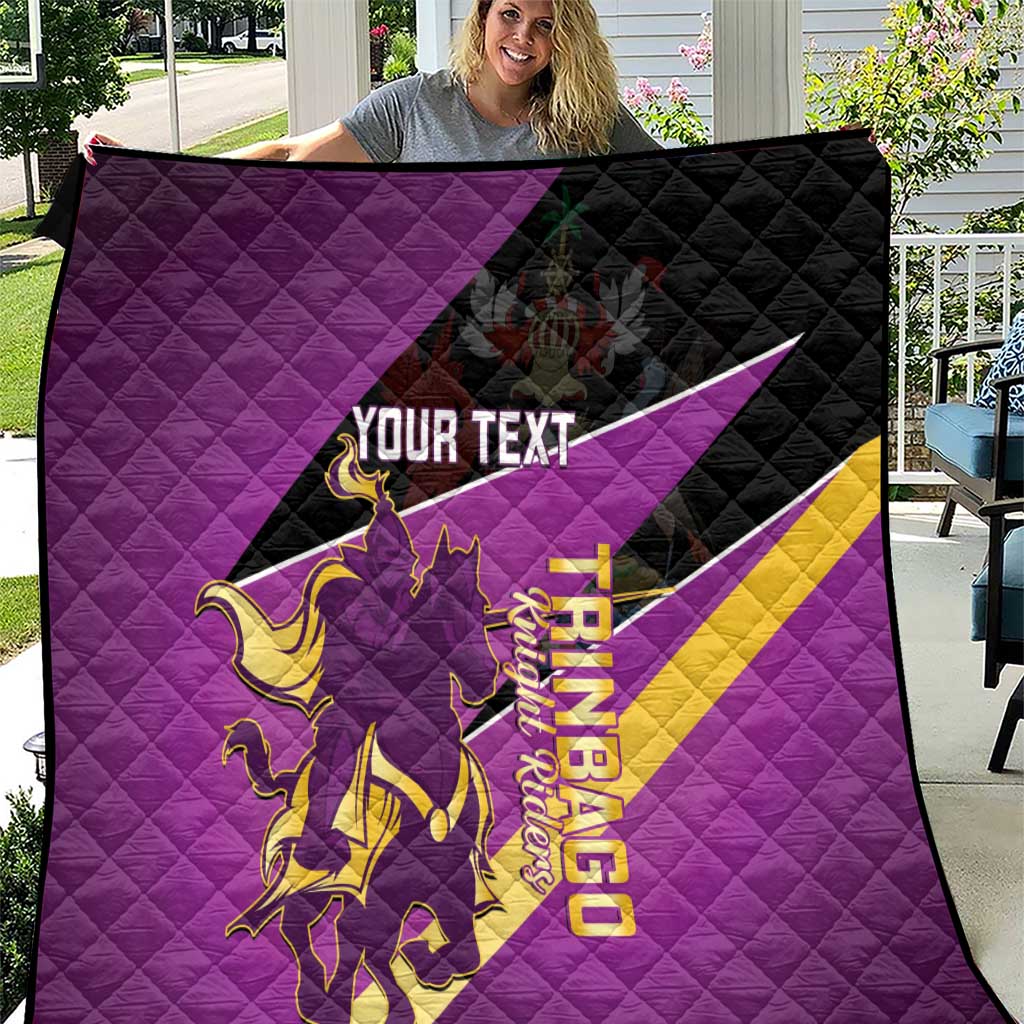 Custom Trinidad and Tobago Cricket Quilt Come On Knight Riders Purple Version