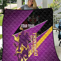 Custom Trinidad and Tobago Cricket Quilt Come On Knight Riders Purple Version