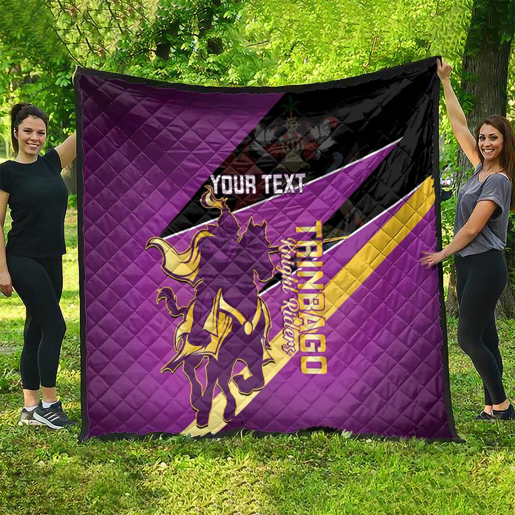 Custom Trinidad and Tobago Cricket Quilt Come On Knight Riders Purple Version