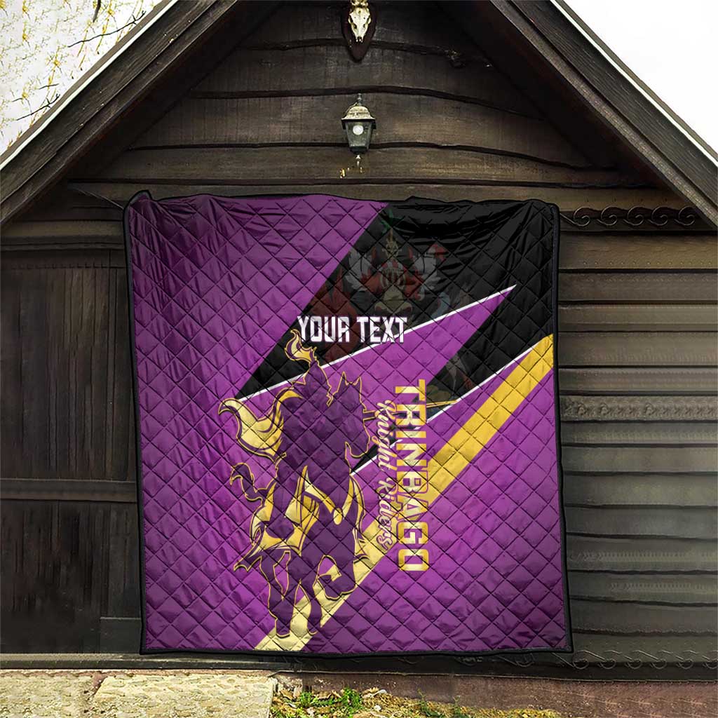 Custom Trinidad and Tobago Cricket Quilt Come On Knight Riders Purple Version