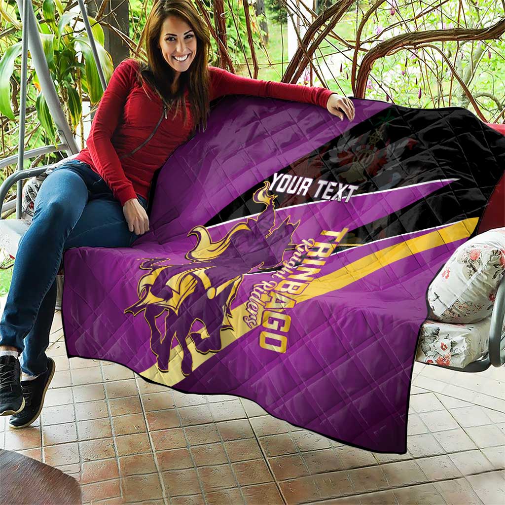Custom Trinidad and Tobago Cricket Quilt Come On Knight Riders Purple Version