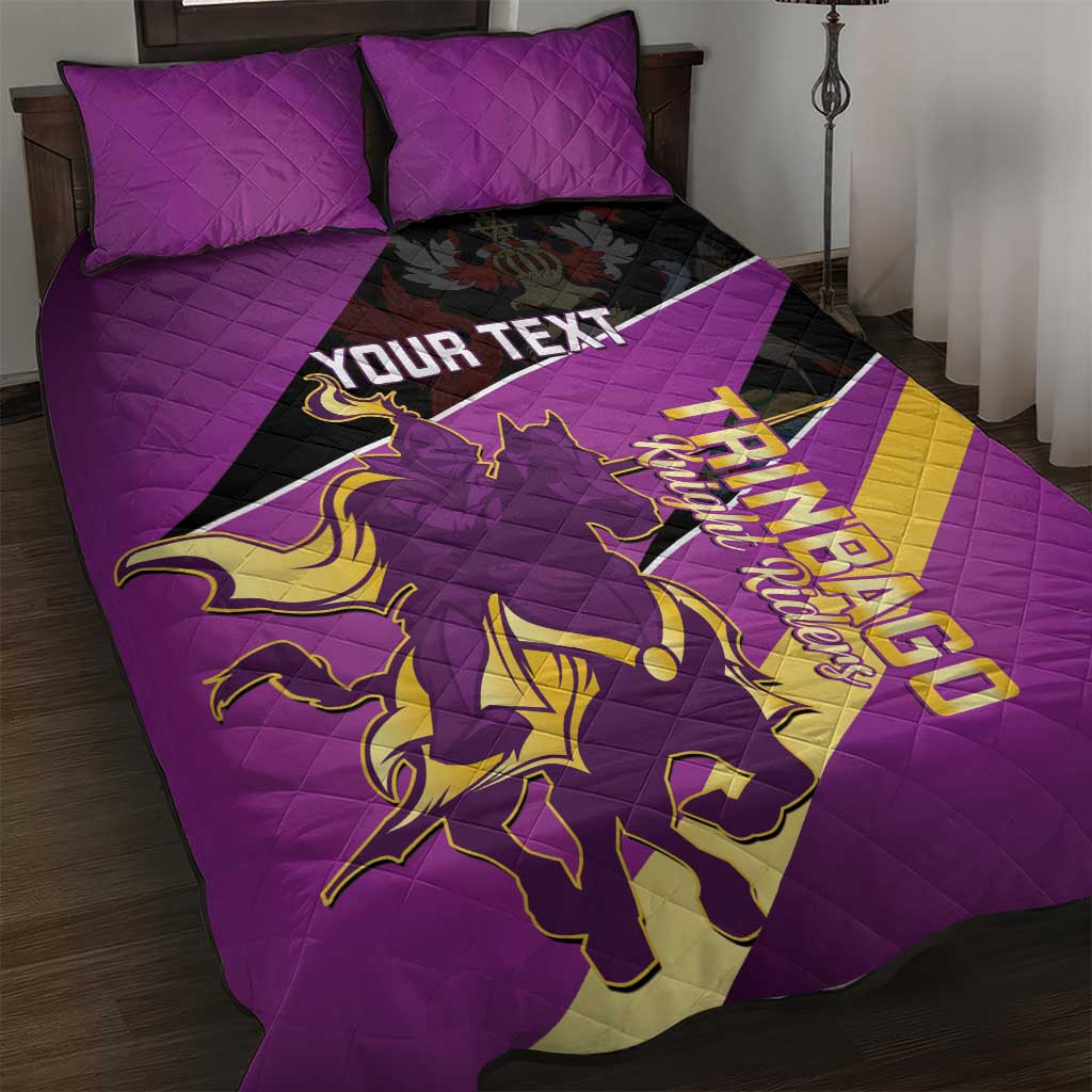 Custom Trinidad and Tobago Cricket Quilt Bed Set Come On Knight Riders Purple Version