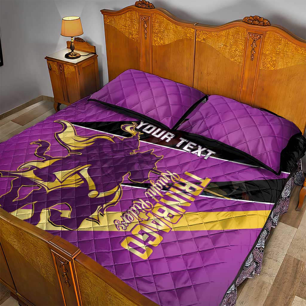 Custom Trinidad and Tobago Cricket Quilt Bed Set Come On Knight Riders Purple Version