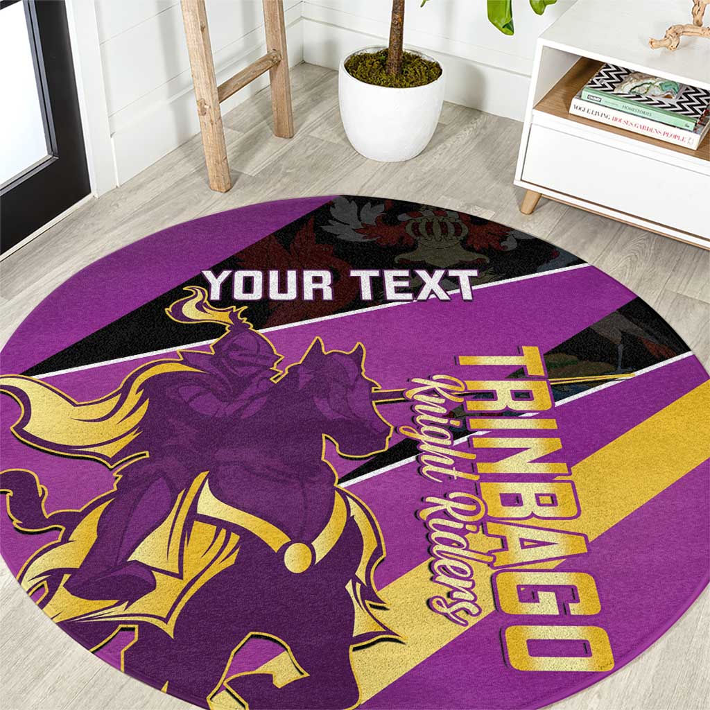 Custom Trinidad and Tobago Cricket Round Carpet Come On Knight Riders Purple Version