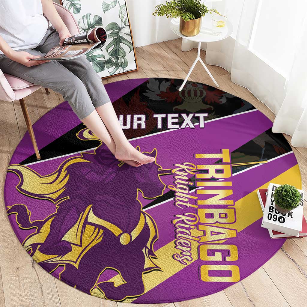 Custom Trinidad and Tobago Cricket Round Carpet Come On Knight Riders Purple Version
