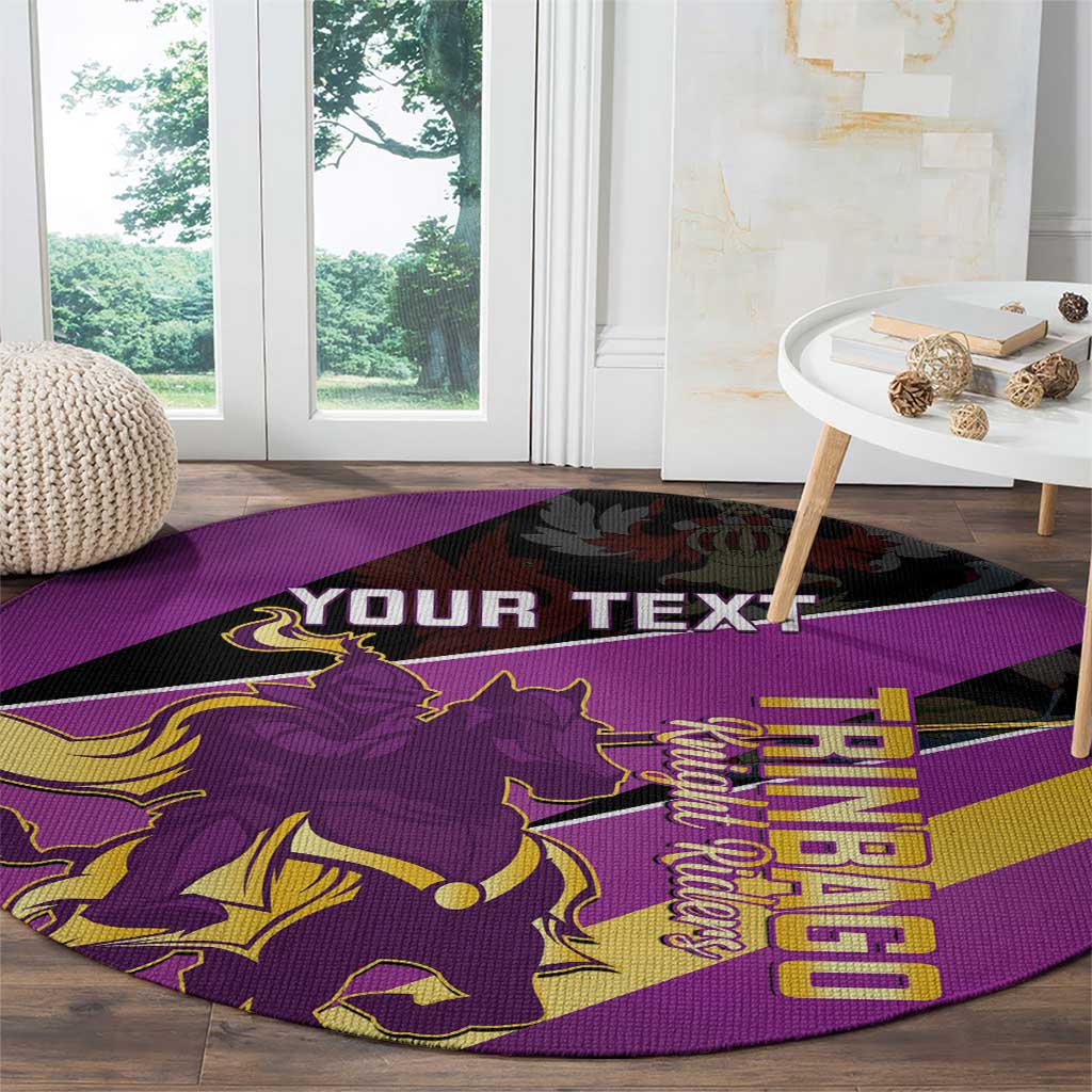 Custom Trinidad and Tobago Cricket Round Carpet Come On Knight Riders Purple Version