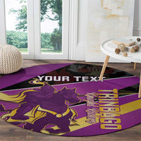 Custom Trinidad and Tobago Cricket Round Carpet Come On Knight Riders Purple Version
