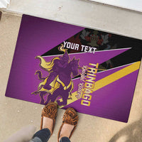 Custom Trinidad and Tobago Cricket Rubber Doormat Come On Knight Riders Purple Version
