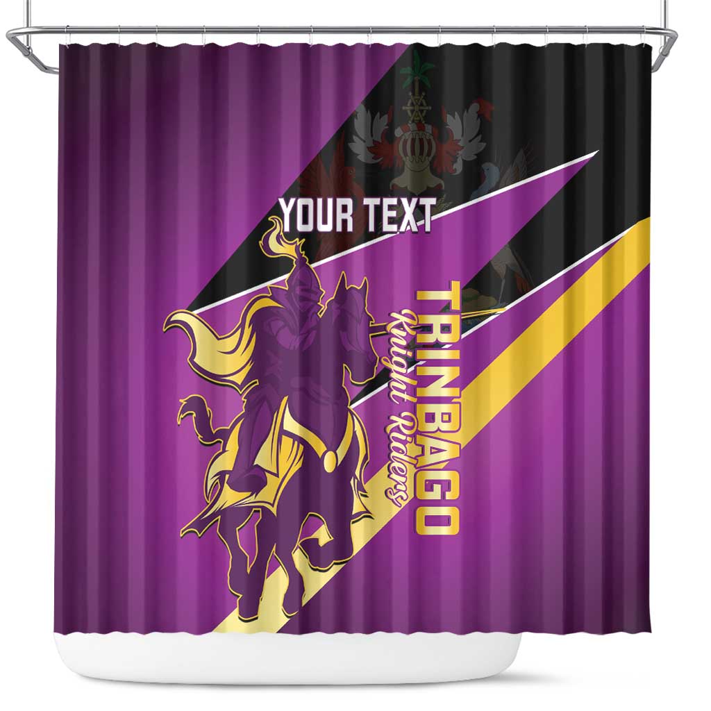Custom Trinidad and Tobago Cricket Shower Curtain Come On Knight Riders Purple Version