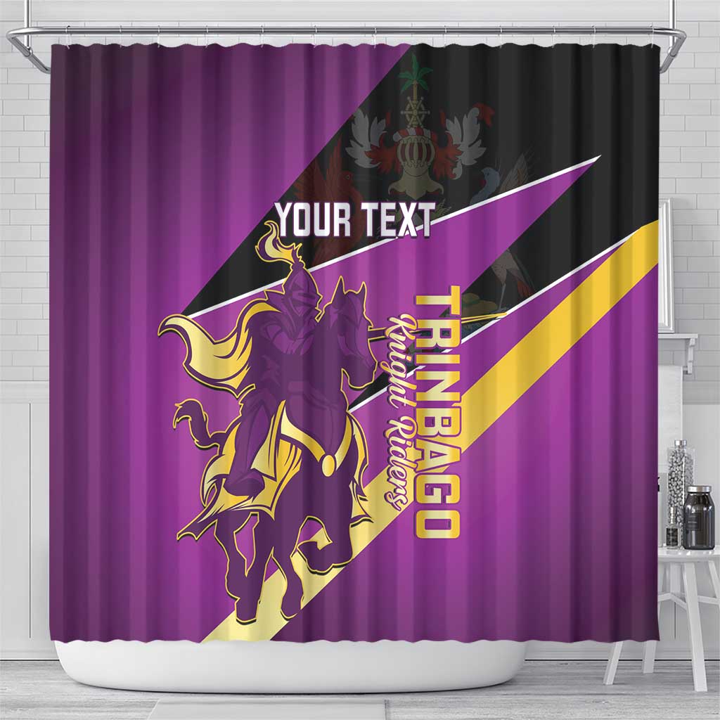 Custom Trinidad and Tobago Cricket Shower Curtain Come On Knight Riders Purple Version