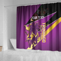Custom Trinidad and Tobago Cricket Shower Curtain Come On Knight Riders Purple Version