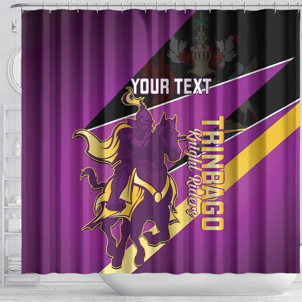 Custom Trinidad and Tobago Cricket Shower Curtain Come On Knight Riders Purple Version