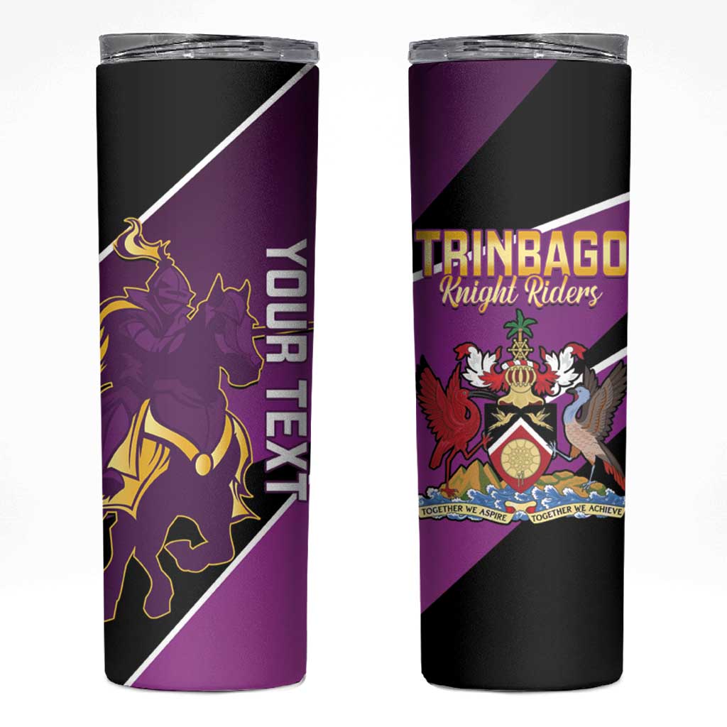 Custom Trinidad and Tobago Cricket Skinny Tumbler Come On Knight Riders Purple Version