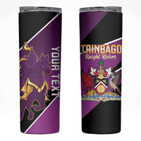 Custom Trinidad and Tobago Cricket Skinny Tumbler Come On Knight Riders Purple Version