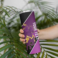 Custom Trinidad and Tobago Cricket Skinny Tumbler Come On Knight Riders Purple Version