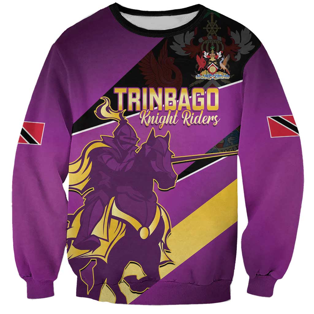 Custom Trinidad and Tobago Cricket Sweatshirt Come On Knight Riders Purple Version