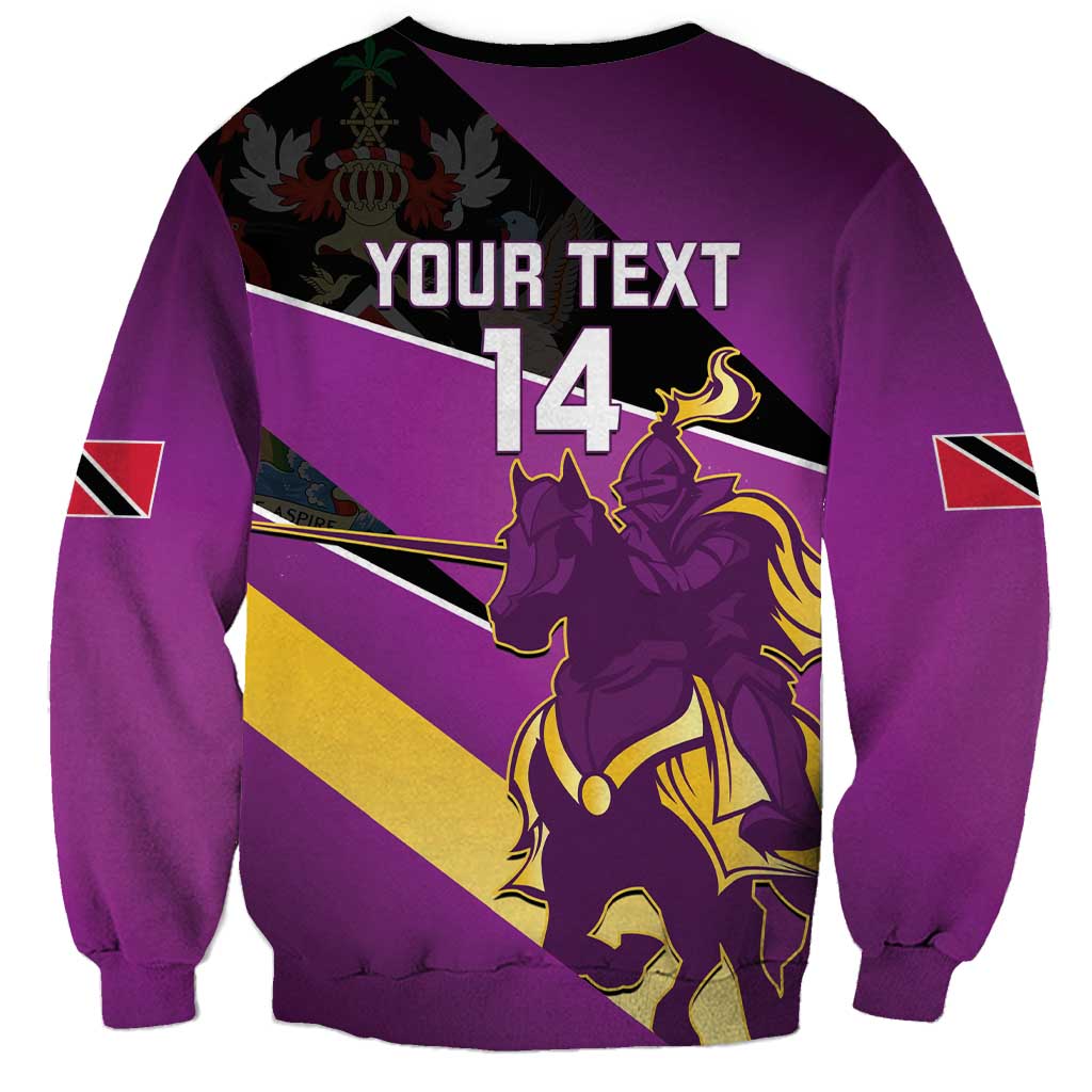 Custom Trinidad and Tobago Cricket Sweatshirt Come On Knight Riders Purple Version