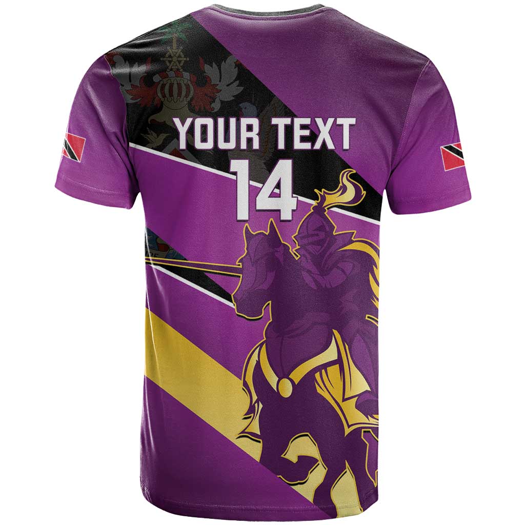 Custom Trinidad and Tobago Cricket T Shirt Come On Knight Riders Purple Version