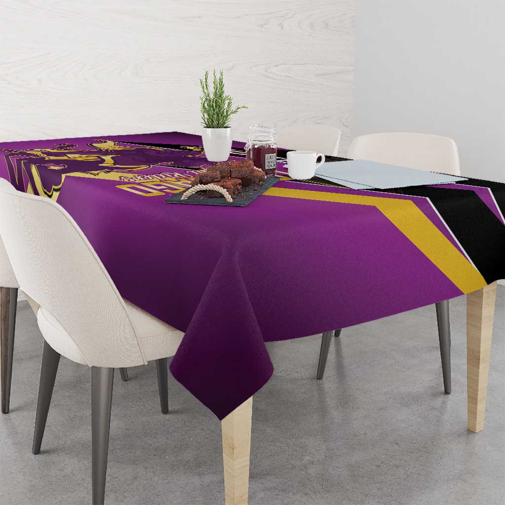 Custom Trinidad and Tobago Cricket Tablecloth Come On Knight Riders Purple Version