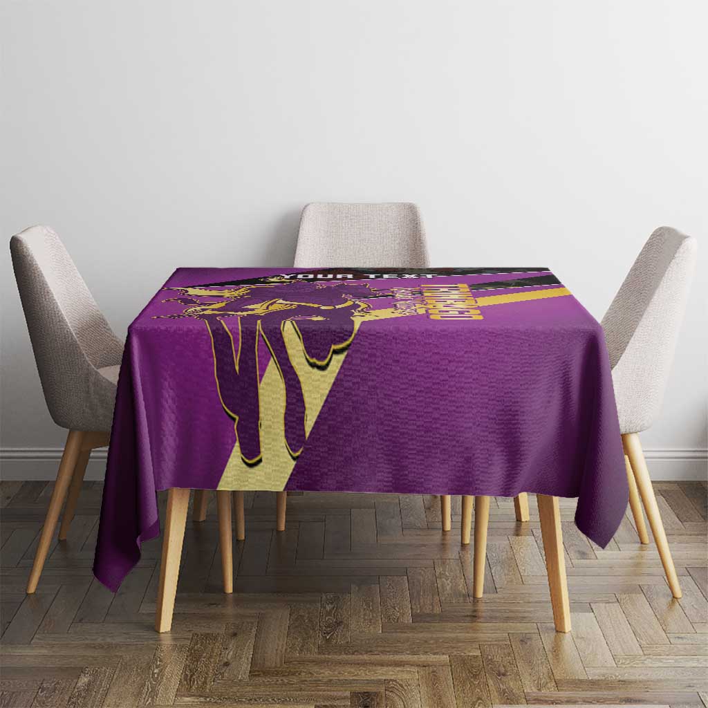 Custom Trinidad and Tobago Cricket Tablecloth Come On Knight Riders Purple Version