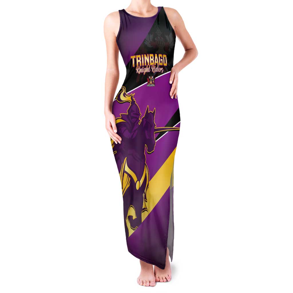Custom Trinidad and Tobago Cricket Tank Maxi Dress Come On Knight Riders Purple Version