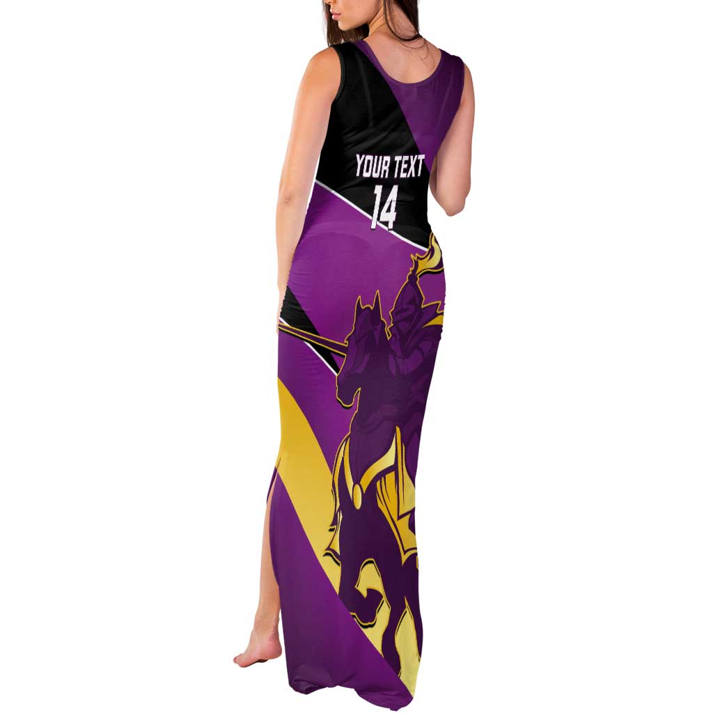Custom Trinidad and Tobago Cricket Tank Maxi Dress Come On Knight Riders Purple Version