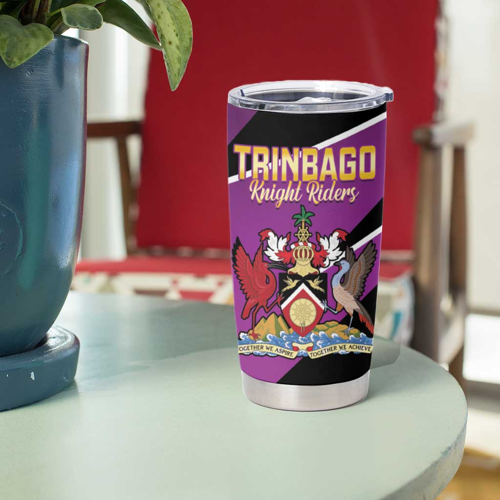 Custom Trinidad and Tobago Cricket Tumbler Cup Come On Knight Riders Purple Version