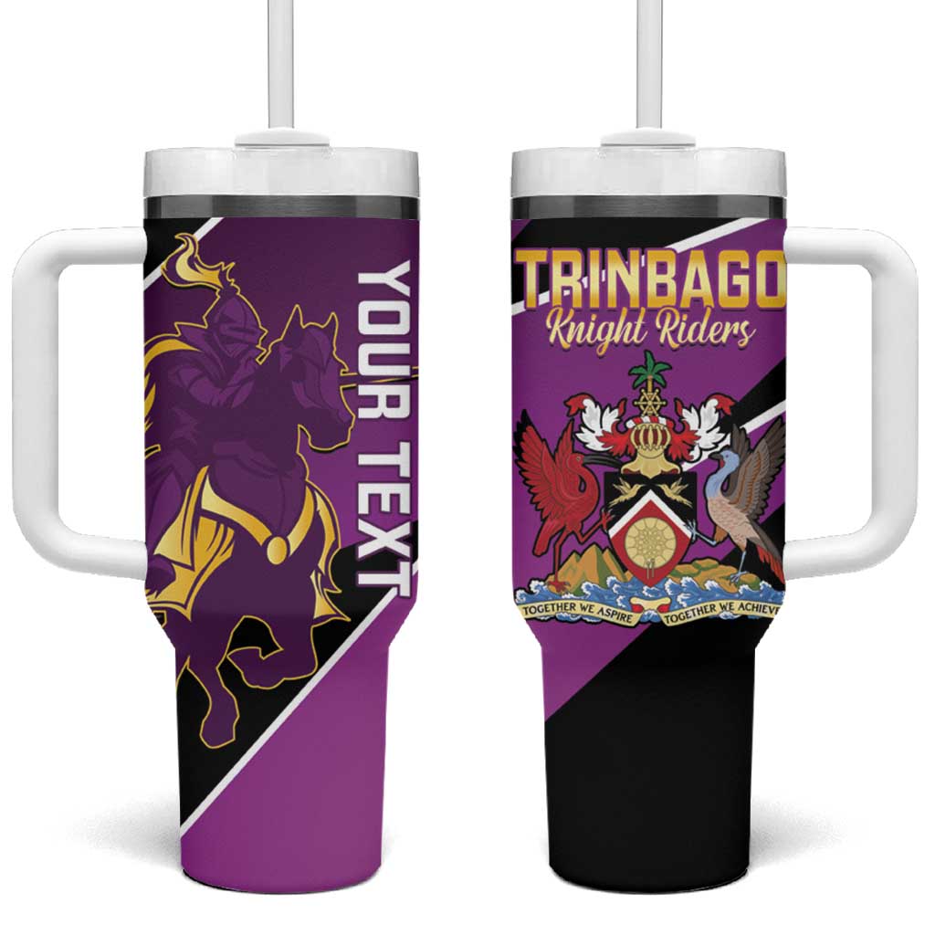 Custom Trinidad and Tobago Cricket Tumbler With Handle Come On Knight Riders Purple Version
