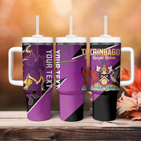 Custom Trinidad and Tobago Cricket Tumbler With Handle Come On Knight Riders Purple Version