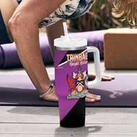 Custom Trinidad and Tobago Cricket Tumbler With Handle Come On Knight Riders Purple Version