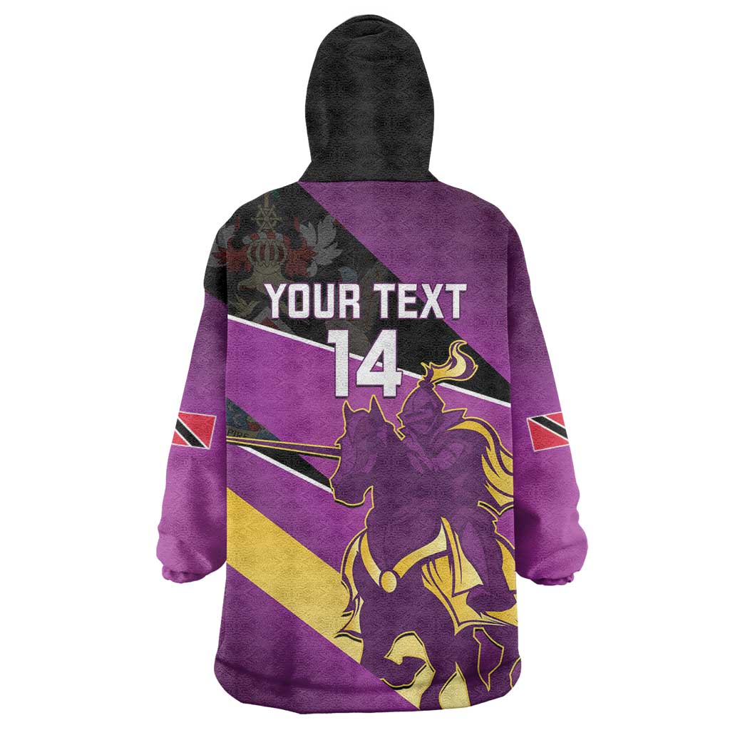 Custom Trinidad and Tobago Cricket Wearable Blanket Hoodie Come On Knight Riders Purple Version