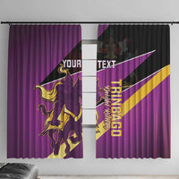 Custom Trinidad and Tobago Cricket Window Curtain Come On Knight Riders Purple Version