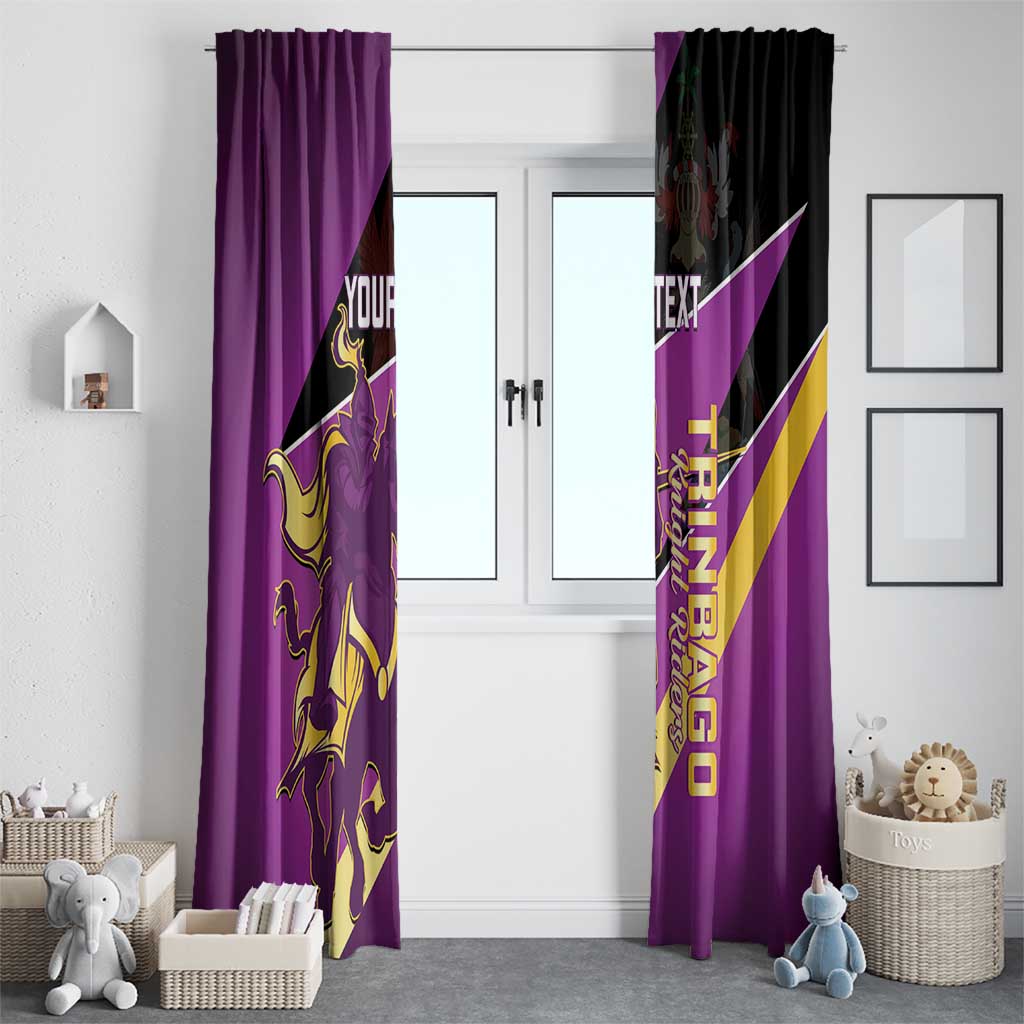Custom Trinidad and Tobago Cricket Window Curtain Come On Knight Riders Purple Version