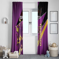 Custom Trinidad and Tobago Cricket Window Curtain Come On Knight Riders Purple Version