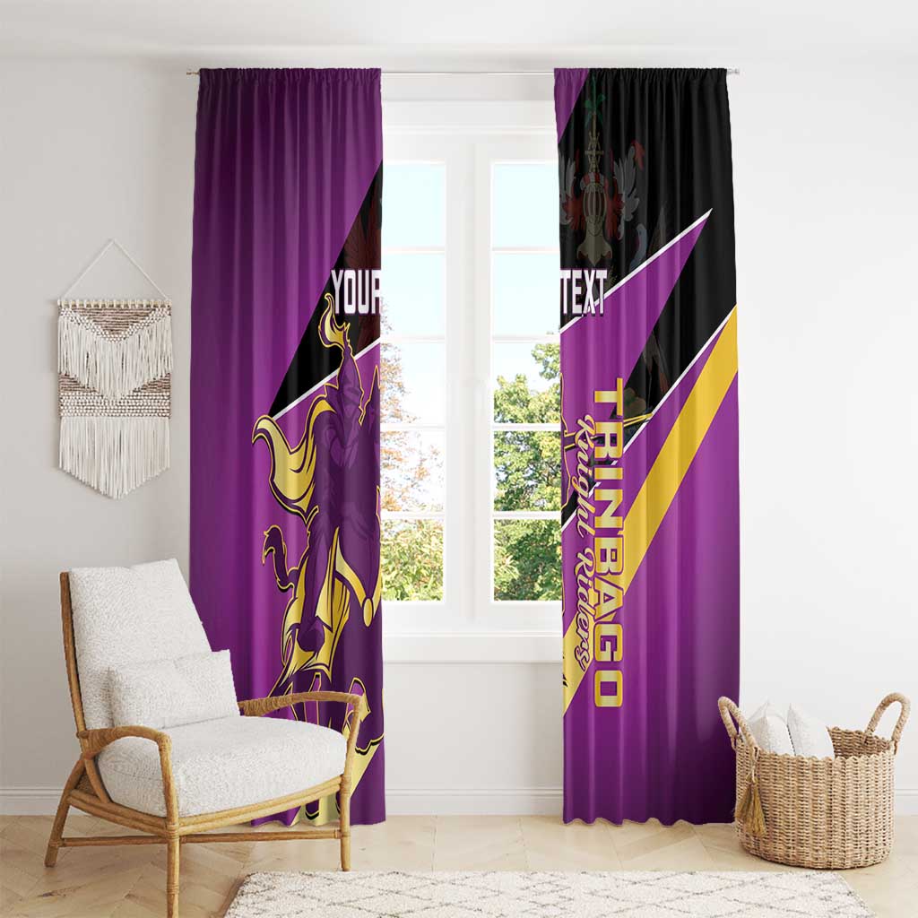 Custom Trinidad and Tobago Cricket Window Curtain Come On Knight Riders Purple Version
