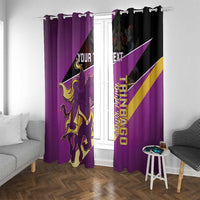 Custom Trinidad and Tobago Cricket Window Curtain Come On Knight Riders Purple Version