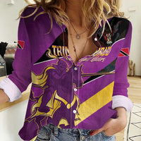 Custom Trinidad and Tobago Cricket Women Casual Shirt Come On Knight Riders Purple Version