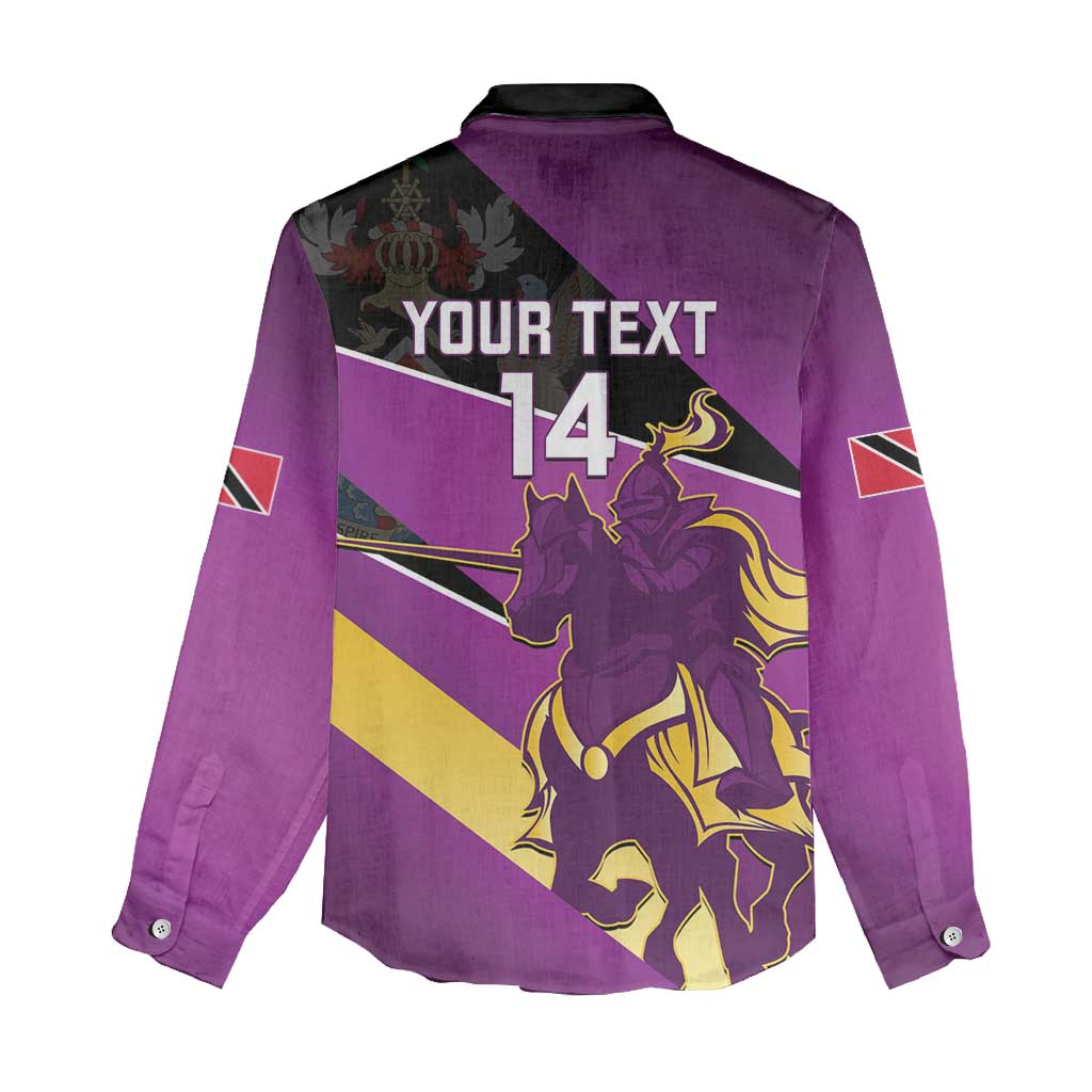 Custom Trinidad and Tobago Cricket Women Casual Shirt Come On Knight Riders Purple Version