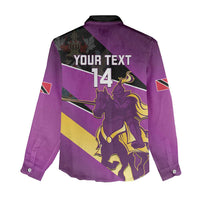 Custom Trinidad and Tobago Cricket Women Casual Shirt Come On Knight Riders Purple Version