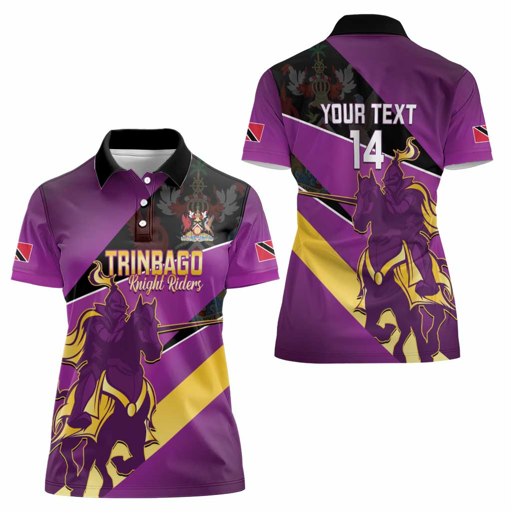 Custom Trinidad and Tobago Cricket Women Polo Shirt Come On Knight Riders Purple Version