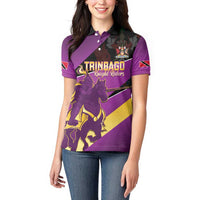 Custom Trinidad and Tobago Cricket Women Polo Shirt Come On Knight Riders Purple Version